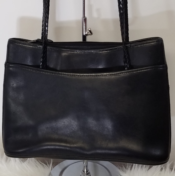 Brighton Bag Large Black Woven Braided Leather - Picture 11 of 16